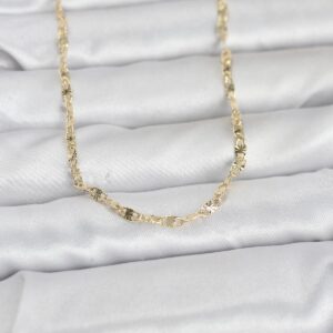 Tegan CM 14K Gold Renk Lazerli Gemici Zincir Model 60 cm Kadın Kolye TG27BKO10974