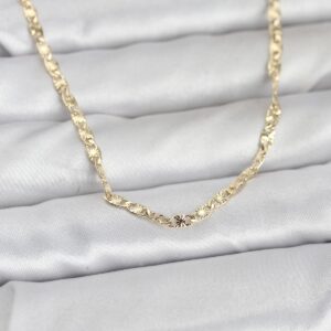 Tegan CM 14K Gold Renk Lazer Zincirli Model 60 cm Kadın Kolye TG27BKO10976