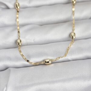 Tegan CM 14K Gold Renk Damla Topçuklu Zincir Model 60 cm Kadın Kolye TG27BKO10977