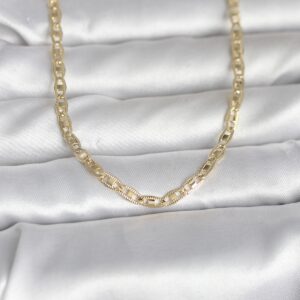 Tegan CM 14K Gold Renk Lazer Kesim Zincirli Model 60 cm Kadın Kolye TG27BKO10981