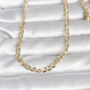 Tegan CM 14K Gold Renk Yassı Oval Zincirli Model 60 cm Kadın Kolye TG27BKO10989