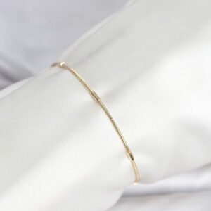 Tegan CM 14K Gold Renk Barlı Yılan Zincir Model Kadın Bileklik TG27BB8277