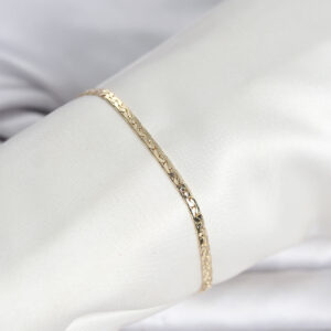 Tegan CM 14K Gold Renk Yassı Ezme Zincir Model Kadın Bileklik TG27BB8292