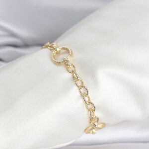 Tegan CM 14K Gold Renk Lazerli Halka Model Kadın Bileklik TG27BB8300