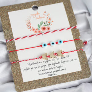 Tegan Marteniçka Bileklik 3'lü Kelebek ve Nazar Boncuklu Model TG27BB8314