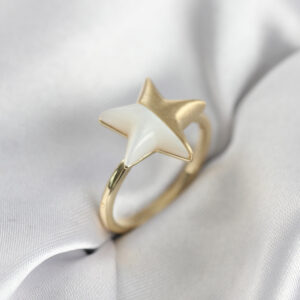 Tegan Gold Renk Sedefli Yıldız Model Kadın Yüzük TG27BYK3940