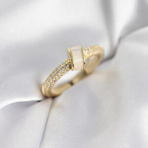 Tegan Zirkon Taşlı Sedefli Gold Renk Kadın Yüzük TG27BYK3942