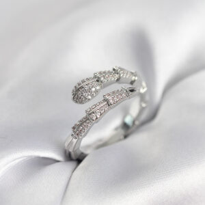 Tegan Gümüş Renk Zirkon Taşlı Yılan Model Kadın Yüzük TG27BYK3950