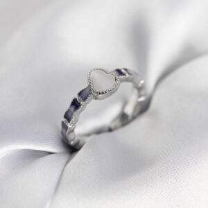 Tegan Gümüş Renk Mineli Su Kabağı Model Kadın Yüzük TG27BYK3954