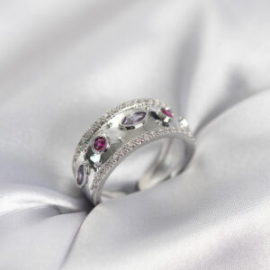 Tegan Gümüş Renk Zirkon Taşlı Vintage Kadın Yüzük TG27BYK3960