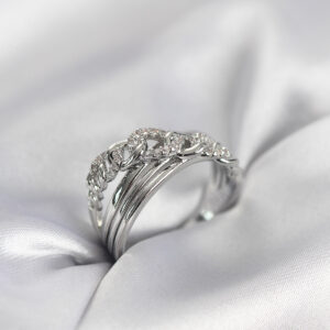 Tegan Gümüş Renk Zirkon Taşlı Zincir Model Kadın Yüzük TG27BYK3972