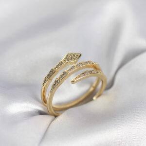 Tegan Yılan Model Gold Renk Zirkon Taşlı Kadın Yüzük TG27BYK3989