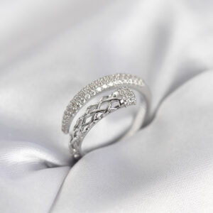 Tegan Gümüş Renk Zirkon Taşlı Sarmal Kadın Yüzük TG27BYK3986