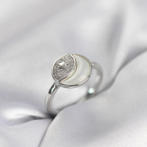 Tegan Ay Yıldız Model Gümüş Renk Zirkon Taşlı Kadın Yüzük TG27BYK3996