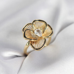 Tegan Gold Renk Çiçek Model Vintage Kadın Yüzük TG27BYK3997