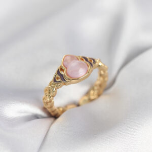 Tegan Gold Renk Pembe Damla Model Kadın Yüzük TG27BYK3999