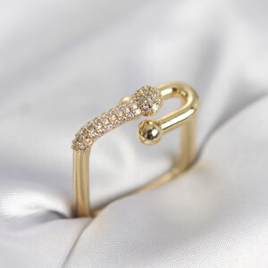 Tegan Gold Renk Zirkon Taşlı Tifani Model Kare Kadın Yüzük TG27BYK4001