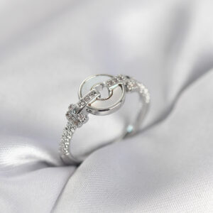 Tegan Gümüş Renk Daire Form Sedef ve Zirkon Taşlı Kadın Yüzük TG27BYK4004