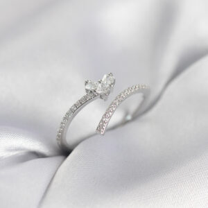 Tegan Gümüş Renk Zirkon Taşlı Kuyruklu Kalp Model Kadın Yüzük TG27BYK4014