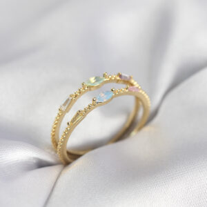 Tegan Gold Renk Karışık Renk Zirkon Taşlı Kadın Yüzük TG27BYK4020