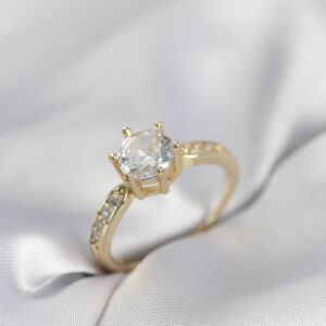 Tegan Zirkon Taşlı Tek Taş Model Gold Renk Kadın Yüzük TG27BYK4022