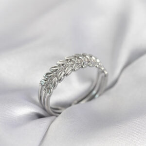 Tegan Gümüş Renk Başak Model Zirkon Taşlı Kadın Yüzük TG27BYK4023