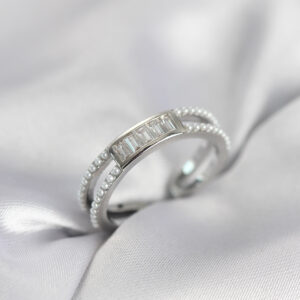 Tegan Baget Zirkon Taşlı Gümüş Renk İncili Kadın Yüzük TG27BYK4031