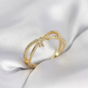 Tegan Gold Renk Zirkon Taşlı Fiyonk Model Kadın Yüzük TG27BYK4034