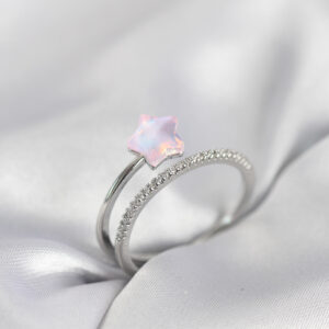 Tegan Gümüş Renk Zirkon Taşlı Pembe Halley Model Kadın Yüzük TG27BYK4039