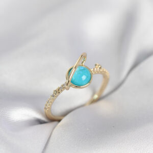 Tegan Gold Renk Zirkon Taşlı Satürn Model Kadın Yüzük TG27BYK4056