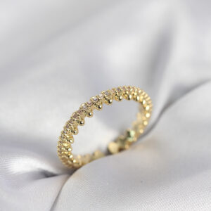 Tegan Gold Renk Sıralı Zirkon Taşlı Model Kadın Yüzük TG27BYK4060