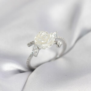 Tegan Gümüş Renk Gül Model Zirkon Taşlı Kadın Yüzük TG27BYK4063