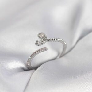 Tegan Gümüş Renk Pirinç Kuyruklu Kalp Model Kadın Yüzük TG27BYK4065