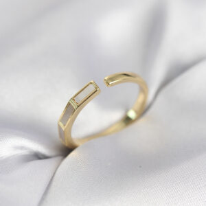 Tegan Gold Renk Sedefli Çubuk Model Kadın Yüzük TG27BYK4082