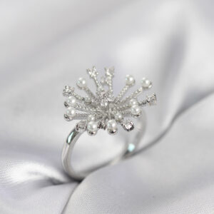 Tegan Gümüş Renk Karahindiba Model Zirkon Taşlı Kadın Yüzük TG27BYK4085