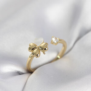 Tegan Gold Renk Yonca Model Sedefli Kadın Yüzük TG27BYK4103