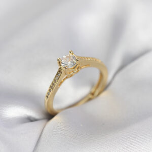 Tegan Tek Taş Gold Renk Zirkon Taşlı Model Kadın Yüzük TG27BYK4105