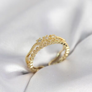 Tegan Gold Renk Minimal Yıldızlı Model Kadın Yüzük TG27BYK4117