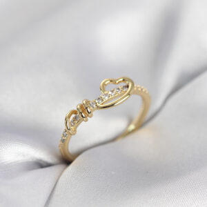 Tegan Sarmal Kalp Model Zirkon Taşlı Gold Renk Kadın Yüzük TG27BYK4119