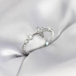 Tegan Minimal Kutup Yıldızı Model Zirkon Taşlı Gümüş Renk Kadın Yüzük TG27BYK4126