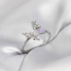 Tegan Gümüş Renk Kelebek Model Zirkon Taşlı Kadın Yüzük TG27BYK4138