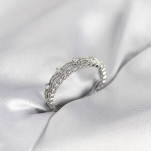 Tegan Gümüş Renk Motif Desenli Zirkon Taşlı Kadın Yüzük TG27BYK4144