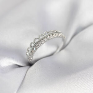 Tegan Motif Desenli Gümüş Renk Zirkon Taşlı Kadın Yüzük TG27BYK4150