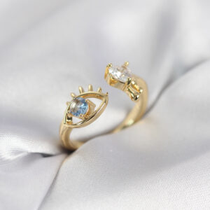 Tegan Gözyaşı Model Gold Renk Zirkon Taşlı Kadın Yüzük TG27BYK4153