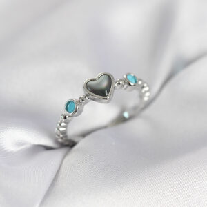 Tegan Gümüş Renk Hematit Taşlı Kadın Yüzük TG27BYK4154