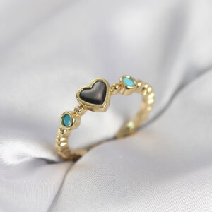 Tegan Gold Renk Hematit Taşlı Kadın Yüzük TG27BYK4155