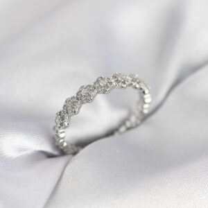 Tegan Sıralı Çiçek Model Gümüş Renk Zirkon Taşlı Kadın Yüzük TG27BYK4156