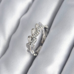 Tegan Pirinç Gümüş Renk Kalp Model İnci Detay Kadın Yüzük TG27BYK2982