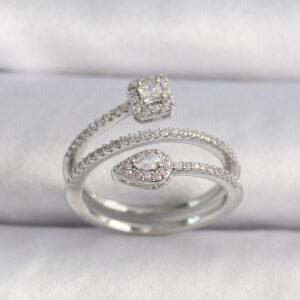 Tegan Pirinç Gümüş Renk Zirkon Taşlı Ok Model VIP Seri Kadın Yüzük TG27BYK3501