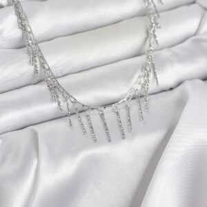 Tegan Pirinç Gümüş Renk Saçaklı Model Kadın Kolye TG27BKO11007